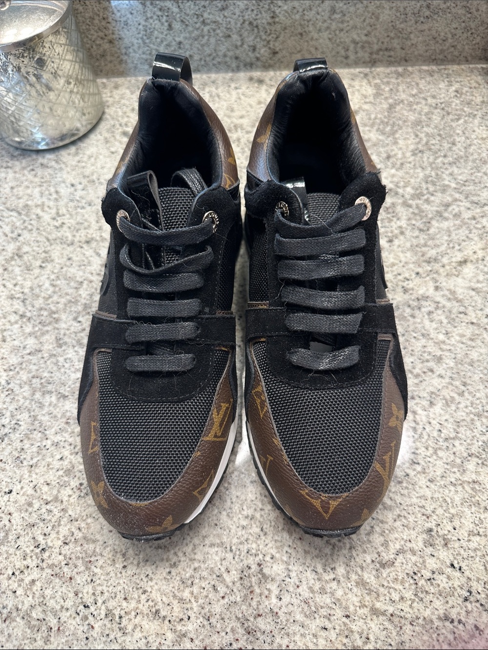 NWOT LV Black and Brown Monogram women’s Sneakers